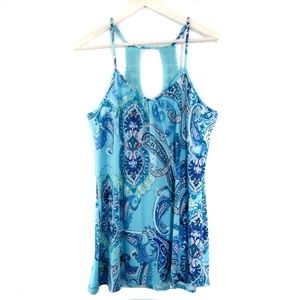 in Bloom Womens Med Crotchet Back Top Turquoise